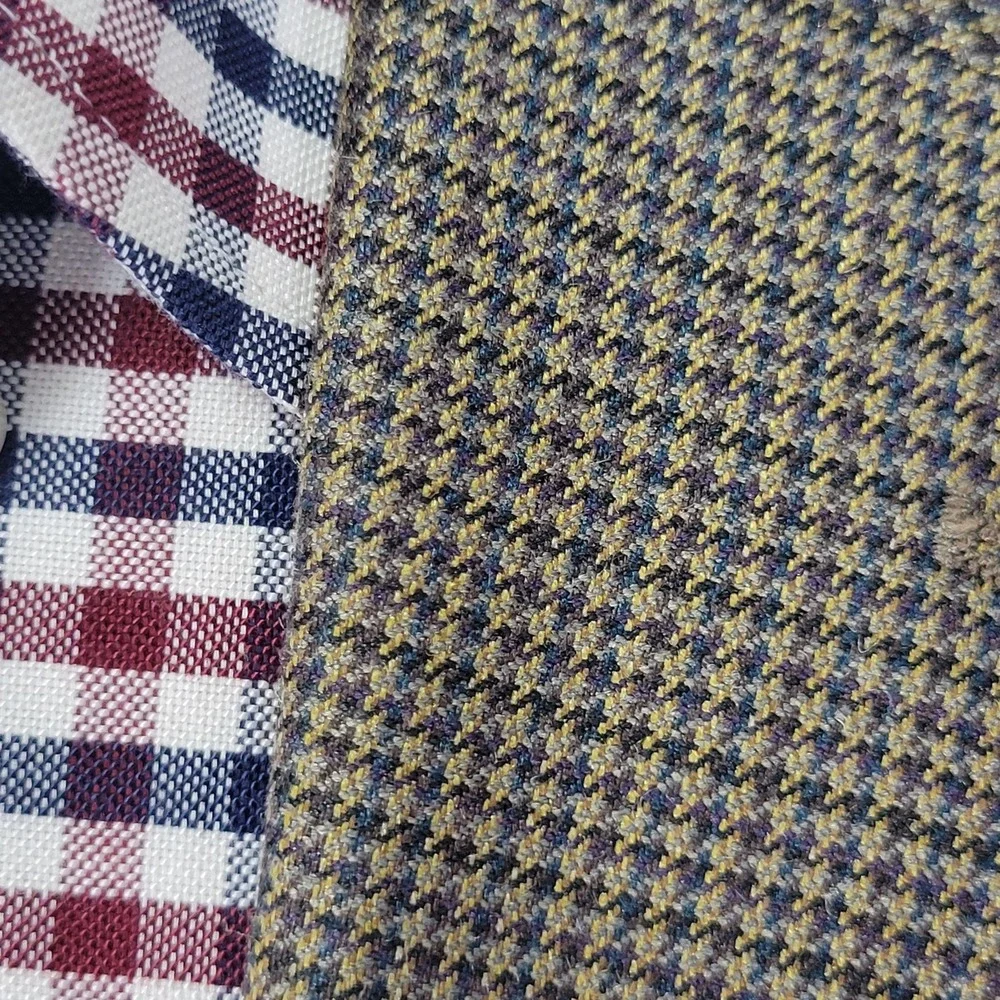 Lauren Ralph Lauren Men's Sport Coat Blazer Brown Houndstooth Silk Wool Size 44L